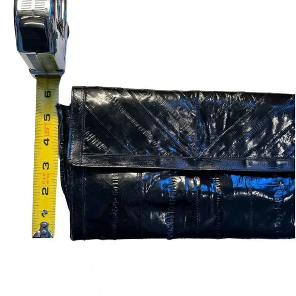 Vintage Black Eel skin clutch - Picture 4 of 8